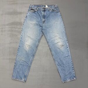 Vintage Levi's 550 Orange Tab Jeans 90s Light Wash Relaxed Fit 34 x 32